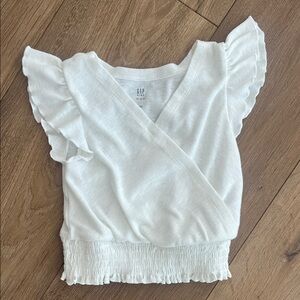 4/5 white ruffle top